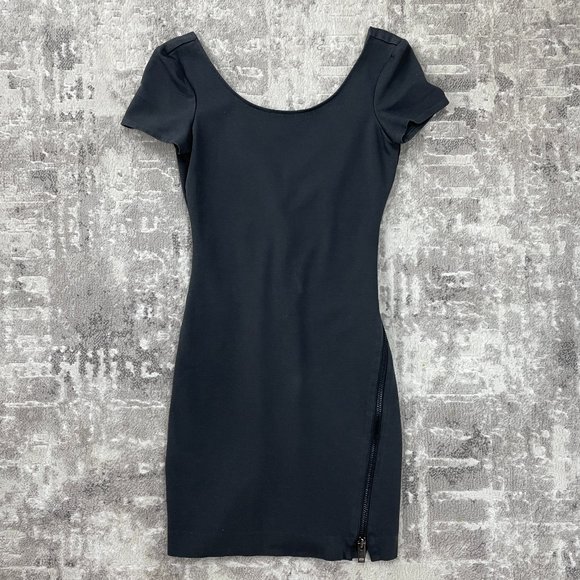 Talula - Bodycon Short Sleeve Ponte Dress with Zipper Detail - Picture 1 of 7